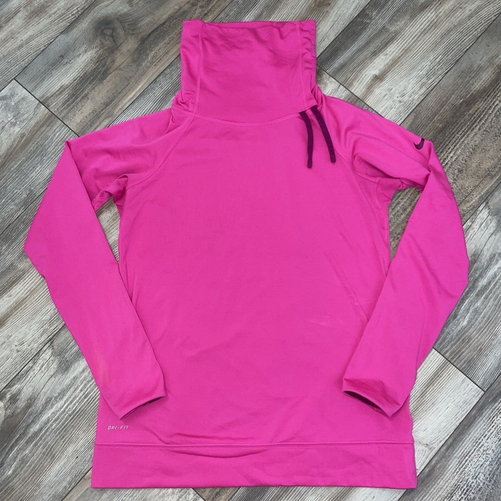 NIKE PRO DRI-FIT ACTIVEWEAR TOP PULLOVER‎ HOT PINK SIZE LARGE LONG SLEEVE